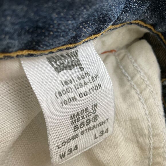 Levi's Men's 569 Loose Straight Jeans tag  34x34 actual 34x 31.5” - Picture 5 of 13